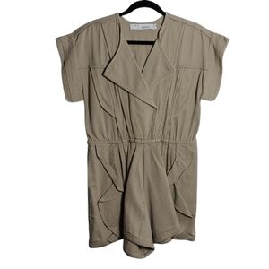 IRO Olno Pull-On 100% Cotton Twill Fabric Romper in Beige Size 36 US 4